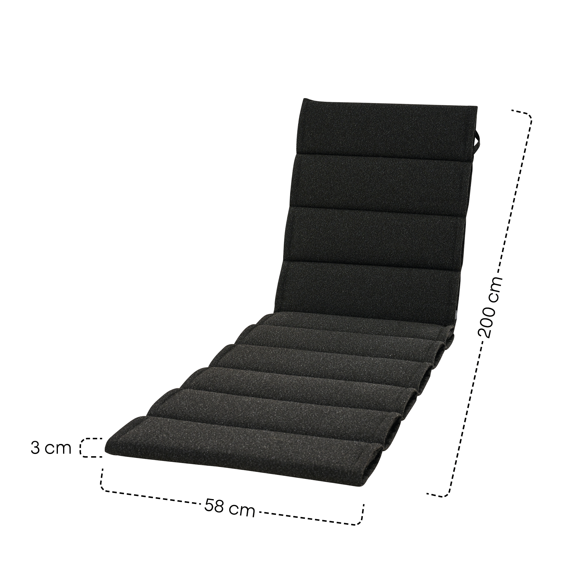 MALU Liegenauflage | schwarz | 200 x 58 cm