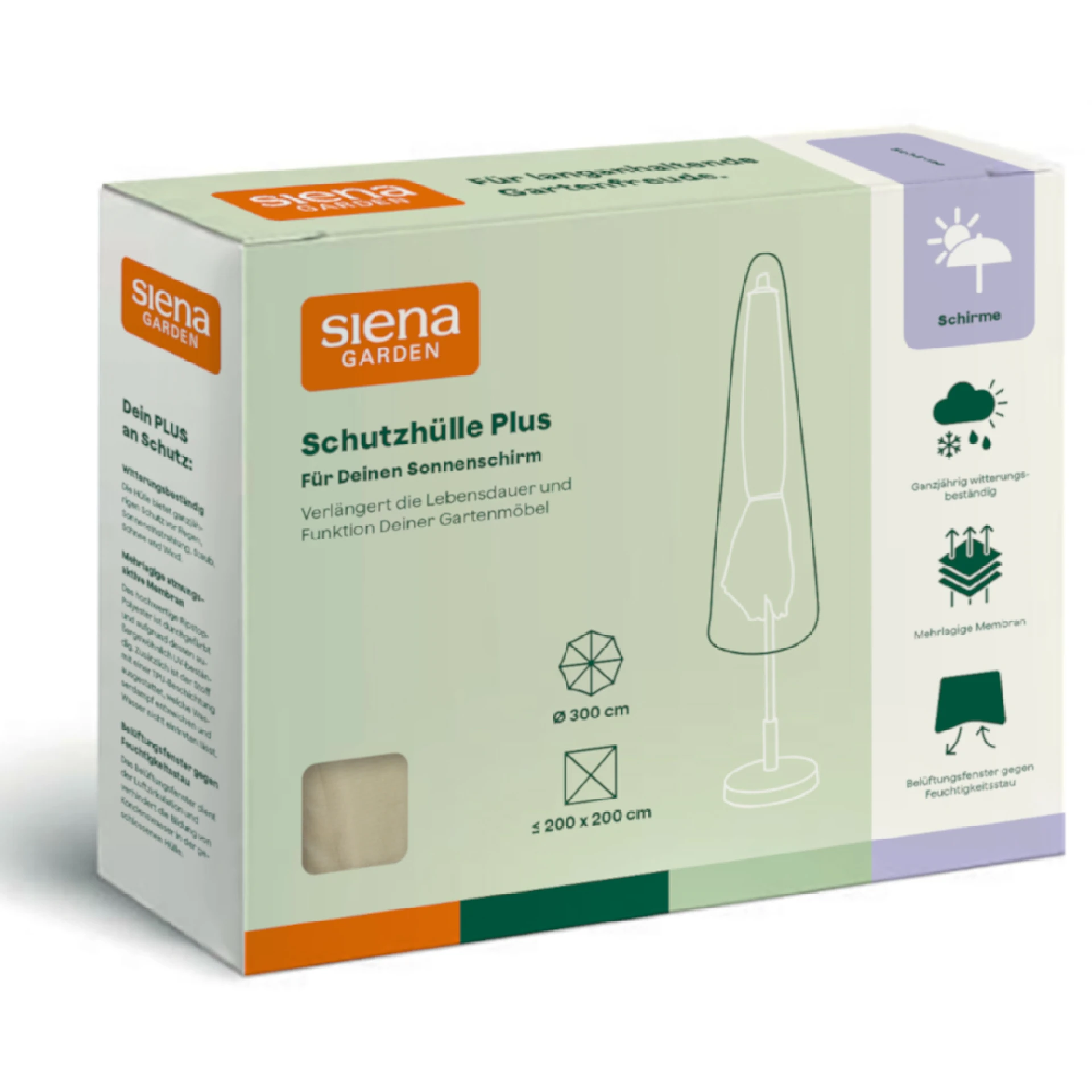 Schutzhülle Plus Mittelstockschirm | 165 x 25/35 cm