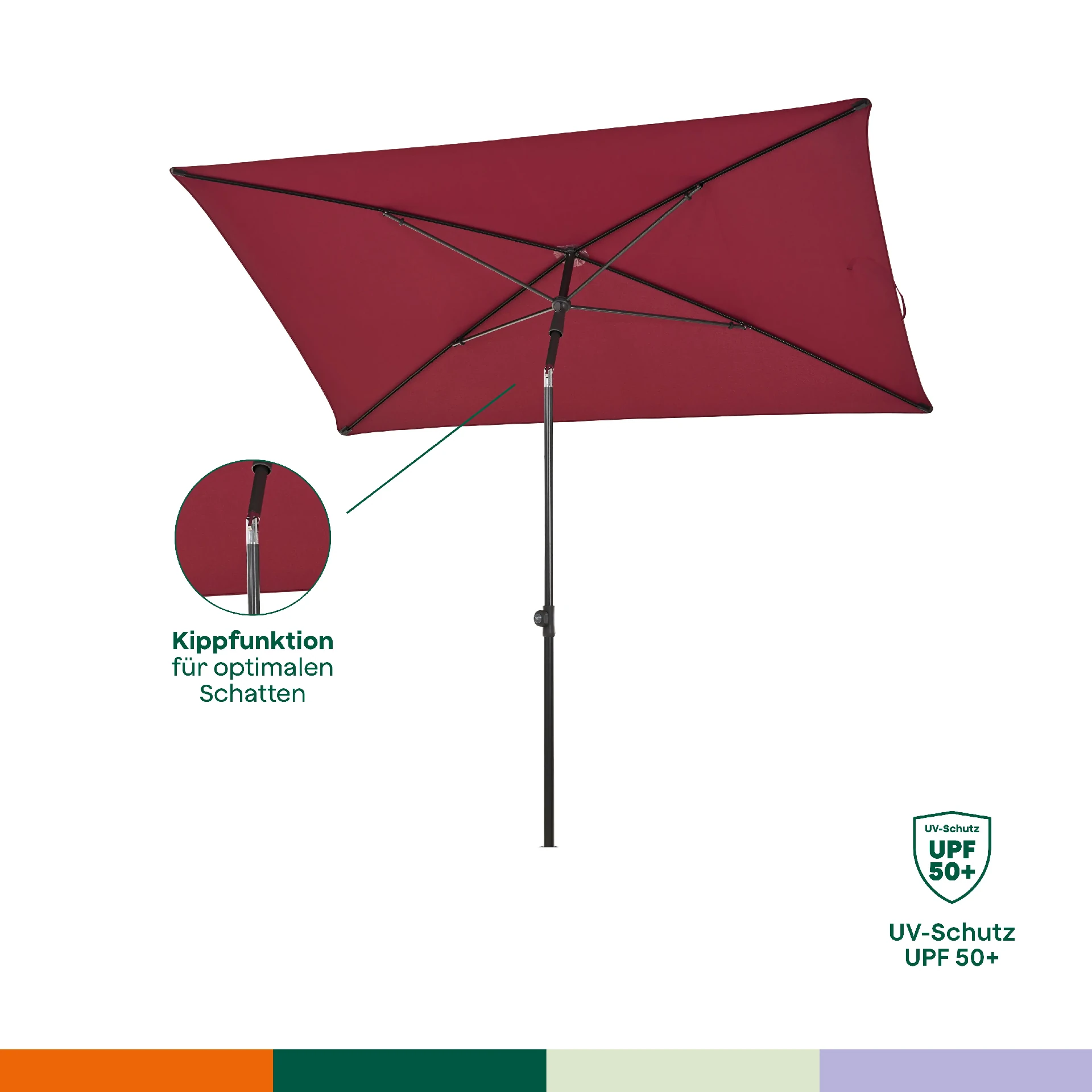 CITY Push Mittelstockschirm | 210 x 140 cm | plum ...