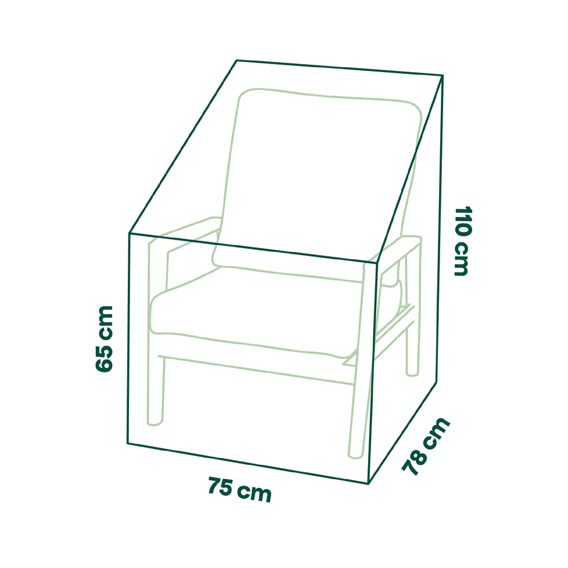 Schutzhülle Plus Loungesessel XL | 75 x 78 x 65/1...