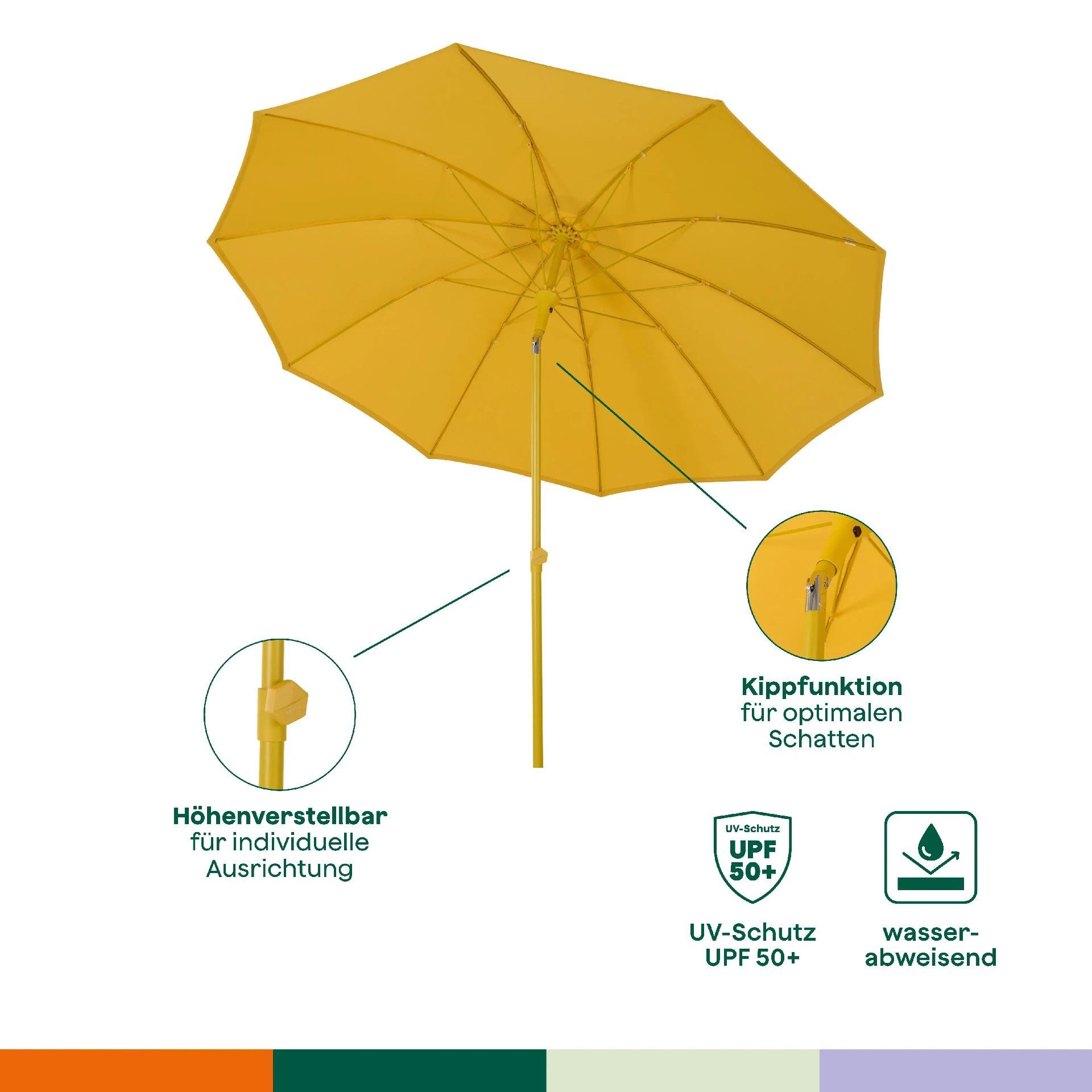 Mittelstockschirme | Paolo mustard | SIENA GARDEN