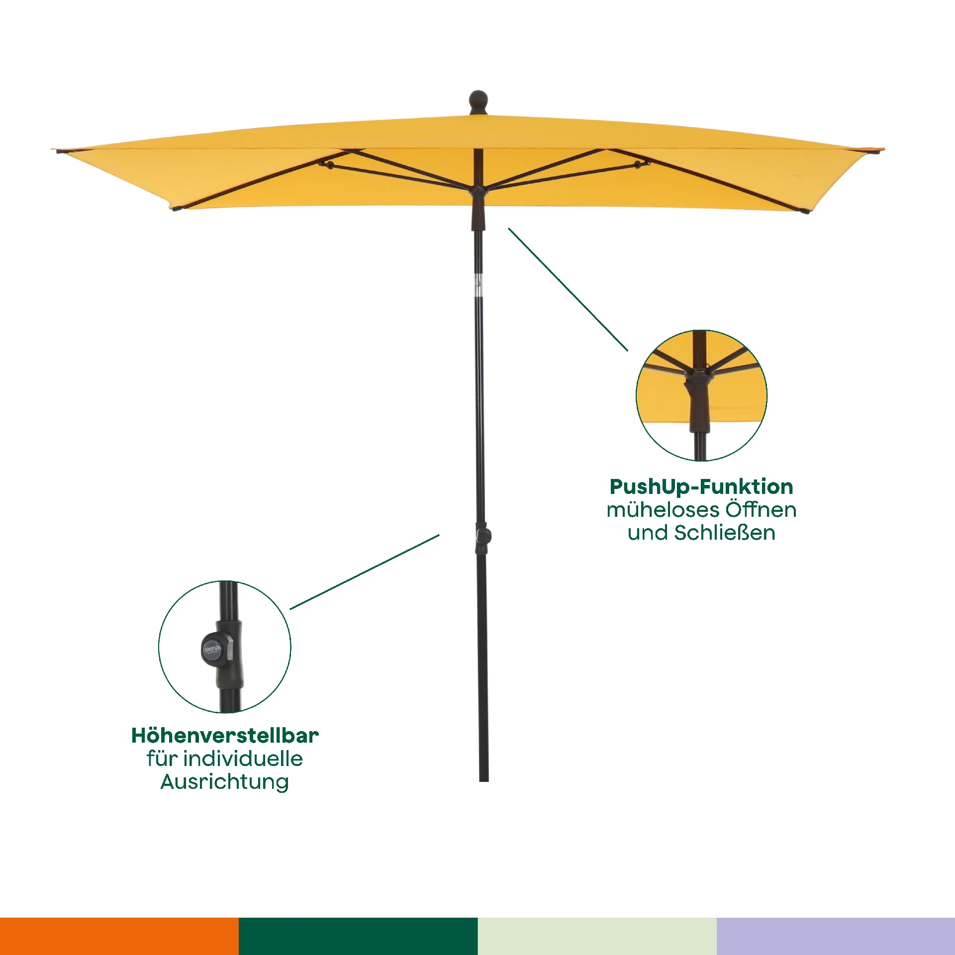 City Schirm 140x210 gelb Polyester gelb | SIENA GA...