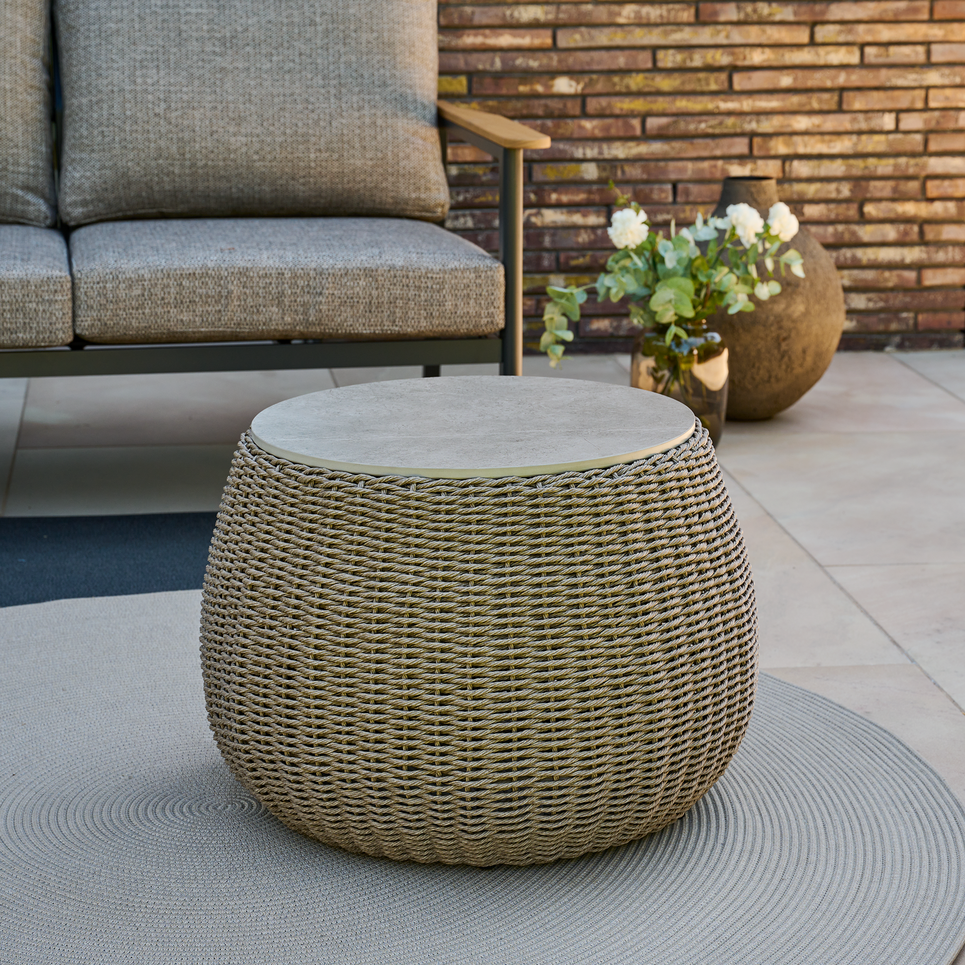 LIGURIA Beistelltisch |  Ø 60 cm | taupe / anthra...