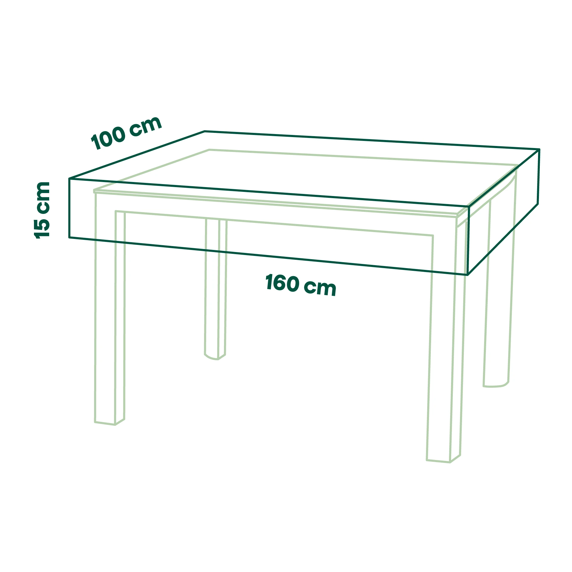 Beschermhoes Plus tuintafel | 160 x 100 x 15 cm