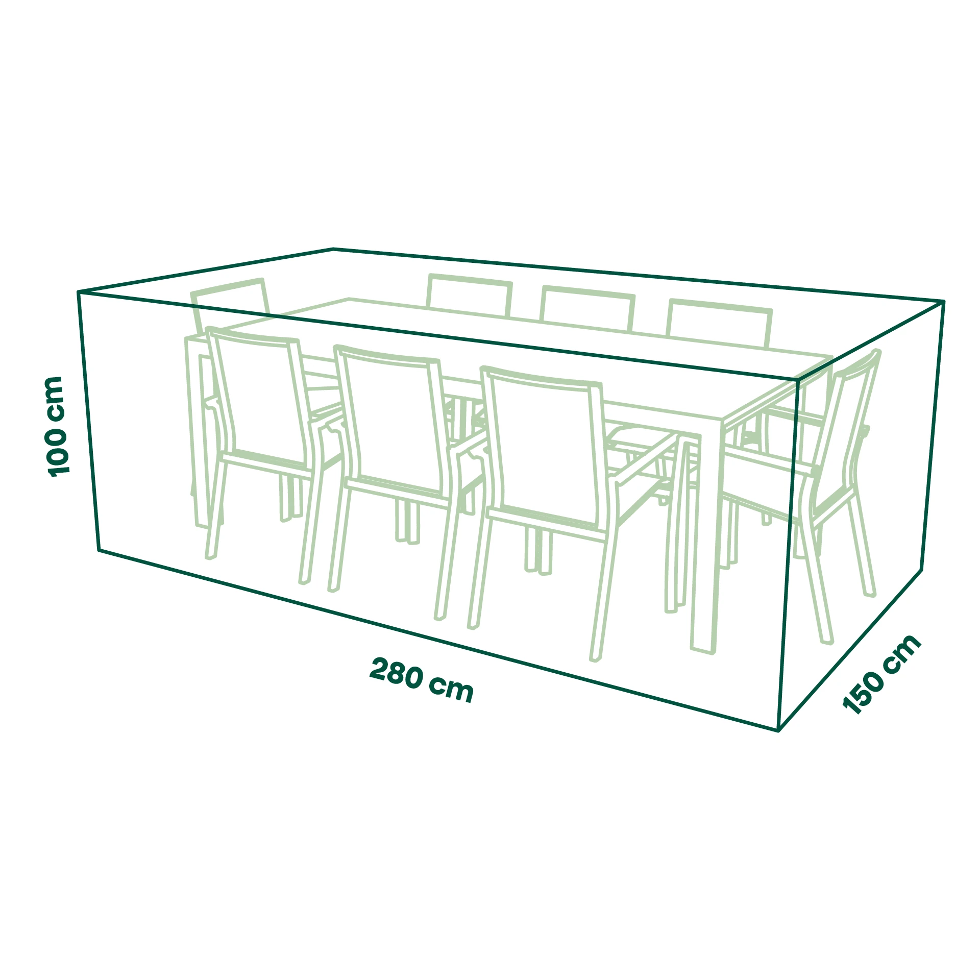 Schutzhülle Plus Sitzgruppe | 280 x 150 x 100 cm