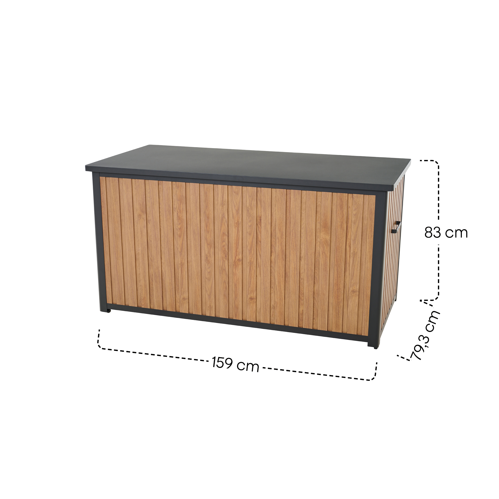 SABANO Kissenbox | 159 x 79 x 83 cm | Teak / anthr...