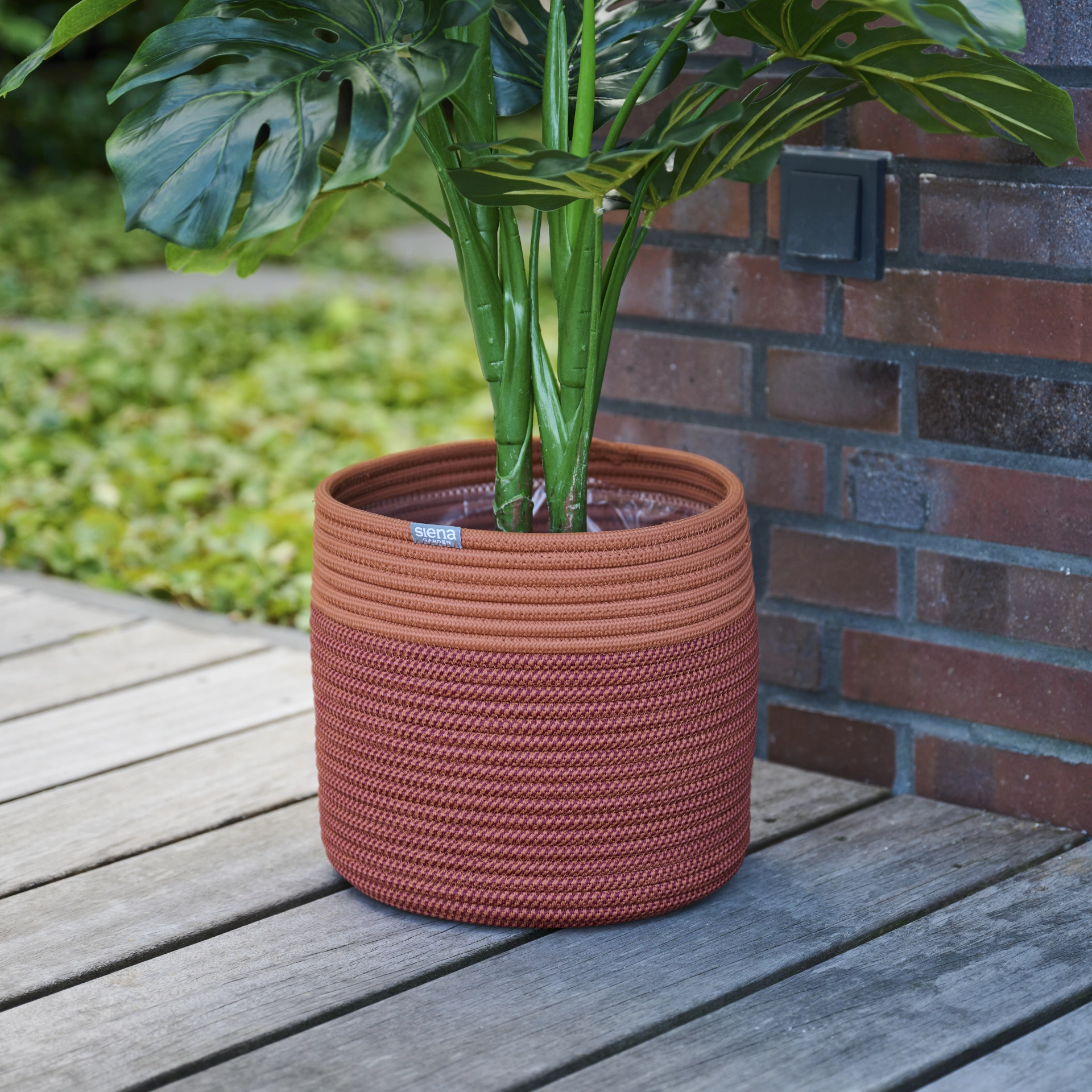 Plantenbak | FIORA Ø 26 cm rood mix koordel | S...