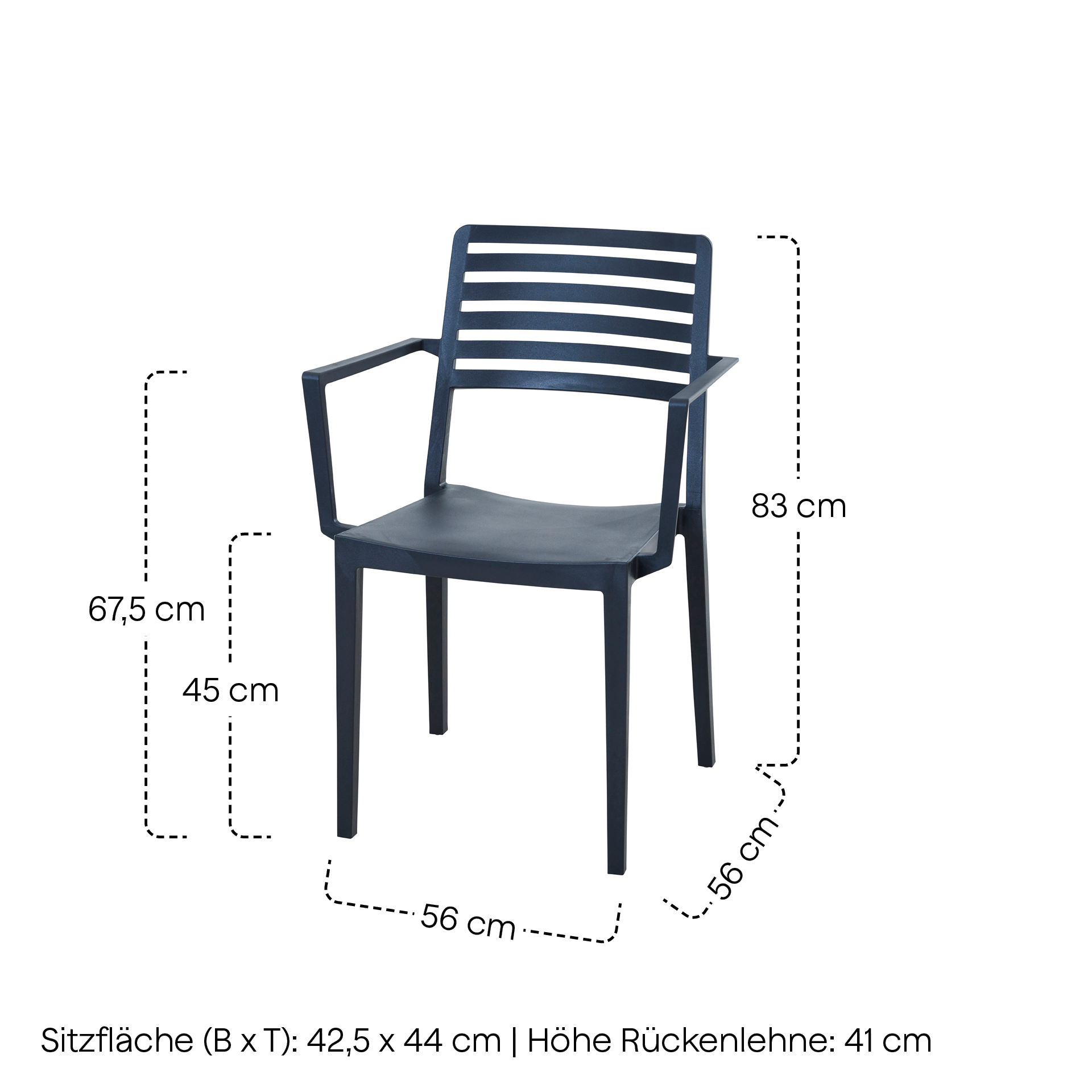 ALLEY Stapelsessel mit Armlehne | anthrazit | Urba...