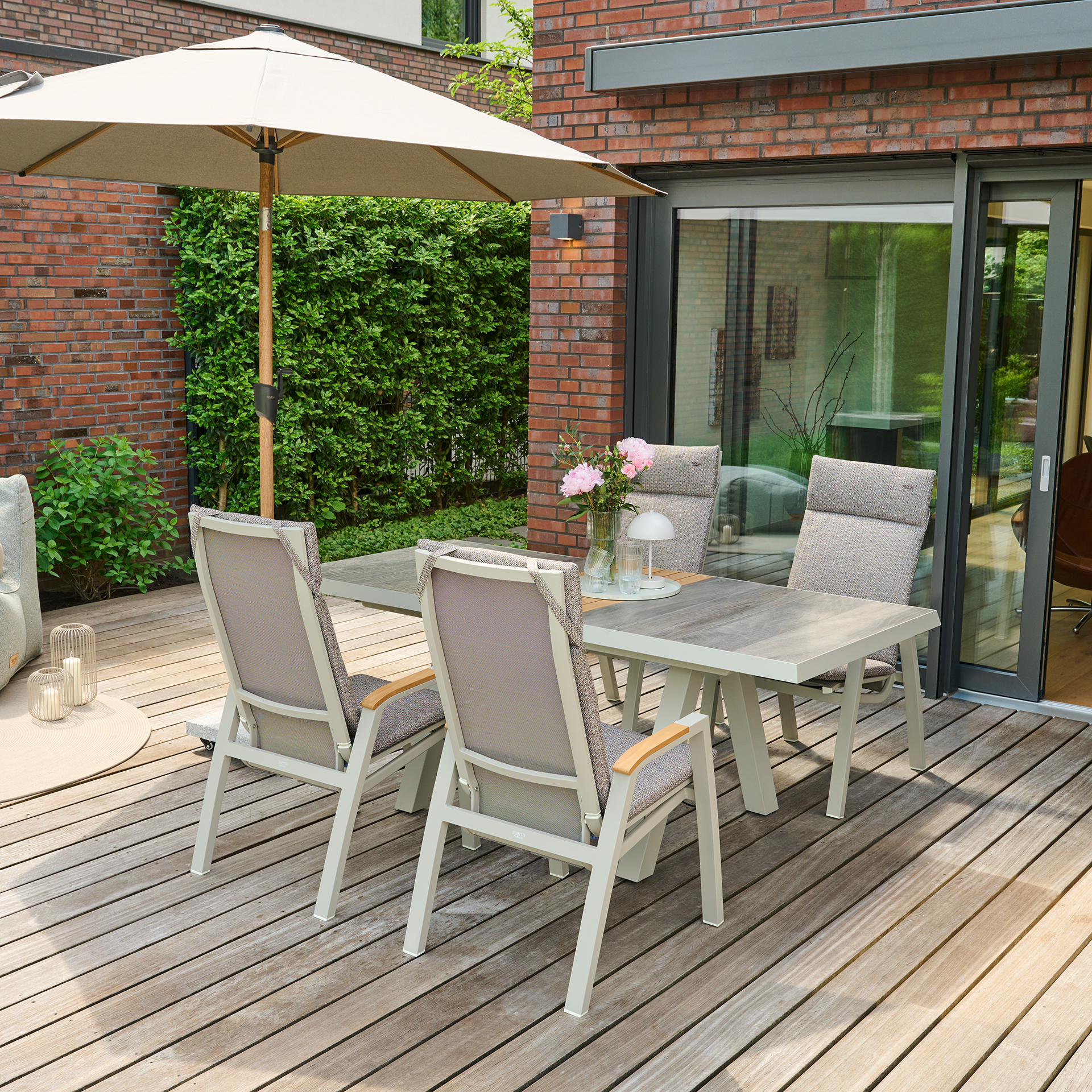 LINDOS Relax Move Sessel | inkl. Auflage | Teakhol...