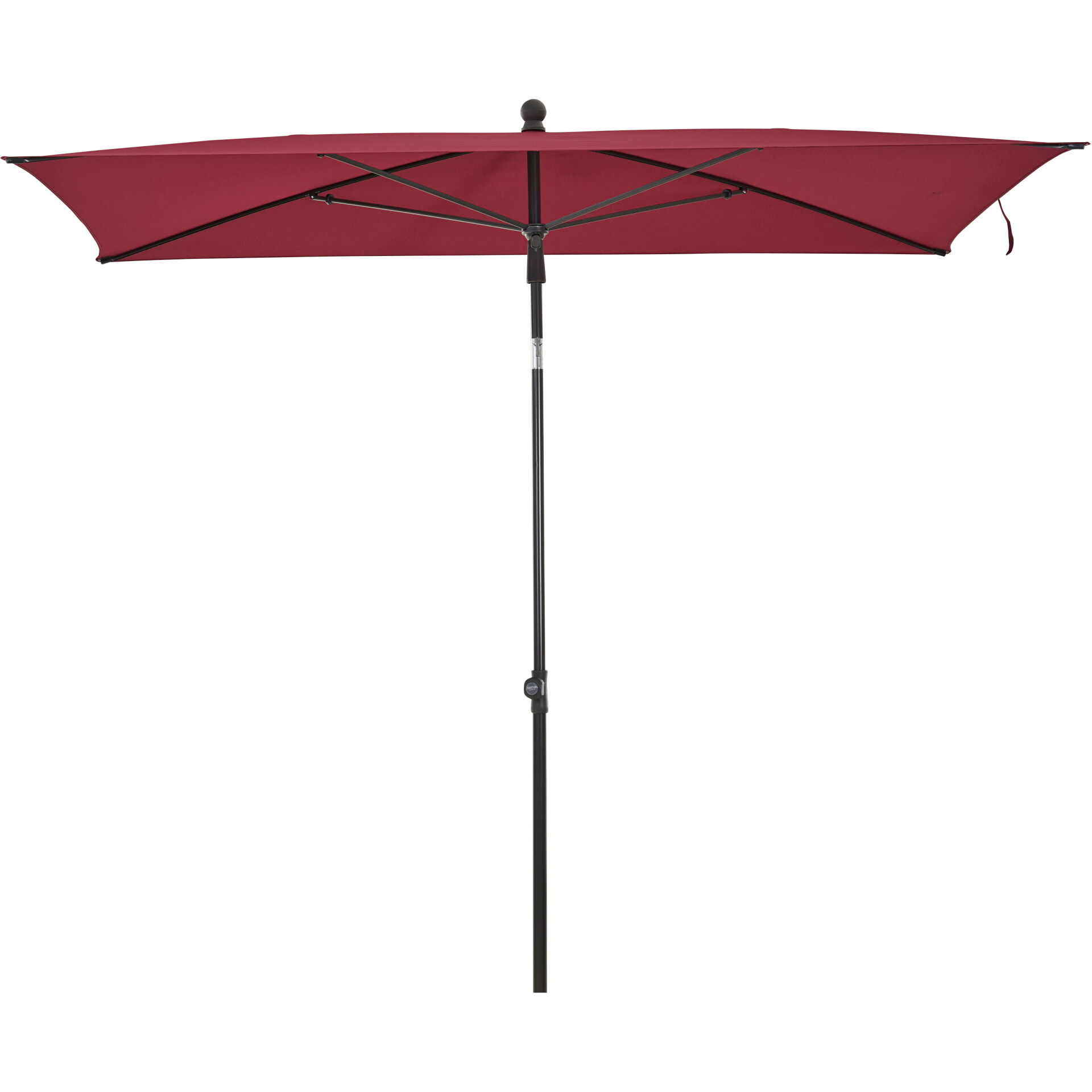 CITY Push Mittelstockschirm | 210 x 140 cm | plum / anthrazit